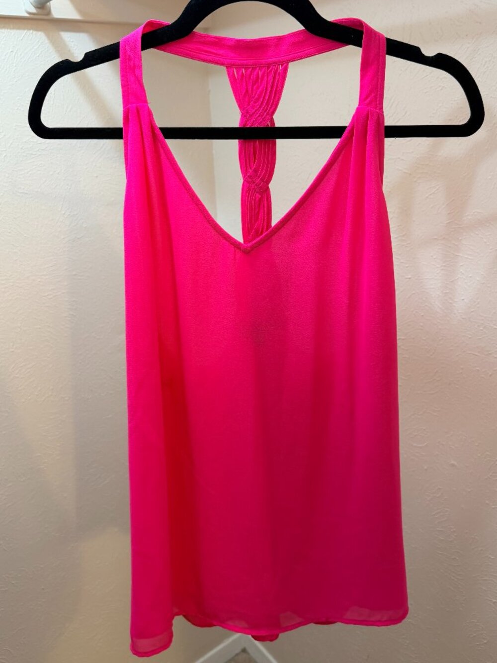 Naked Zebra Hot Pink Braided Back Tank Top - Size M
